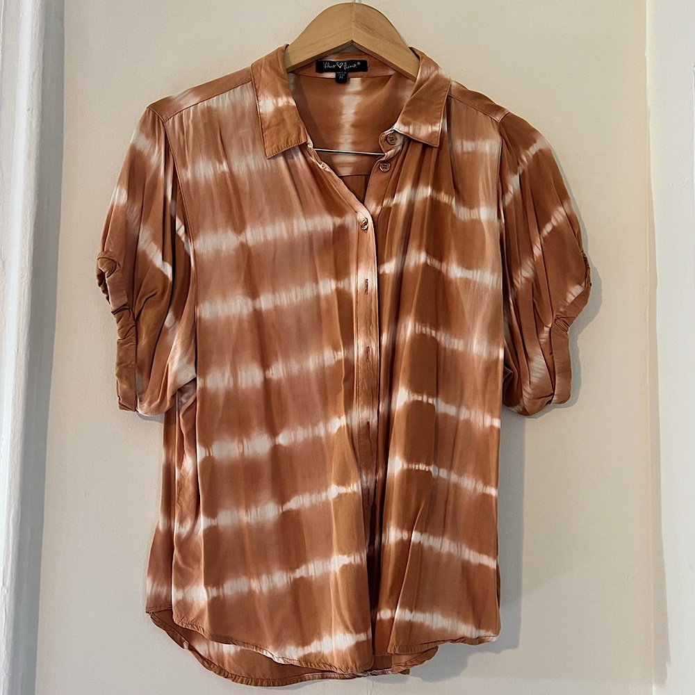 Tie Die Roll Sleeve Button Down